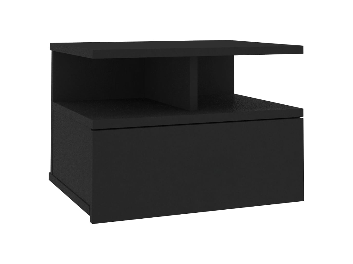 Floating Nightstand, Floating Nightstands Vidaxl Preto Madeira Processada (n/a)