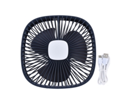 Ventilador Portátil Usb 4 Velocidades 3 Brilhos Azul