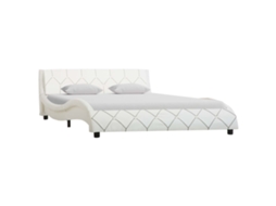 Estrutura De Cama 140x200 Cm Couro Artificial Branco