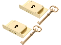Conjunto De 2 Fechaduras Antigas Com Chave Para Armários, Móveis