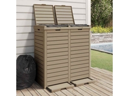 Vidaxl Caixote Lixo Exterior 78x41x86 Cm Polipropileno Castanho-claro
