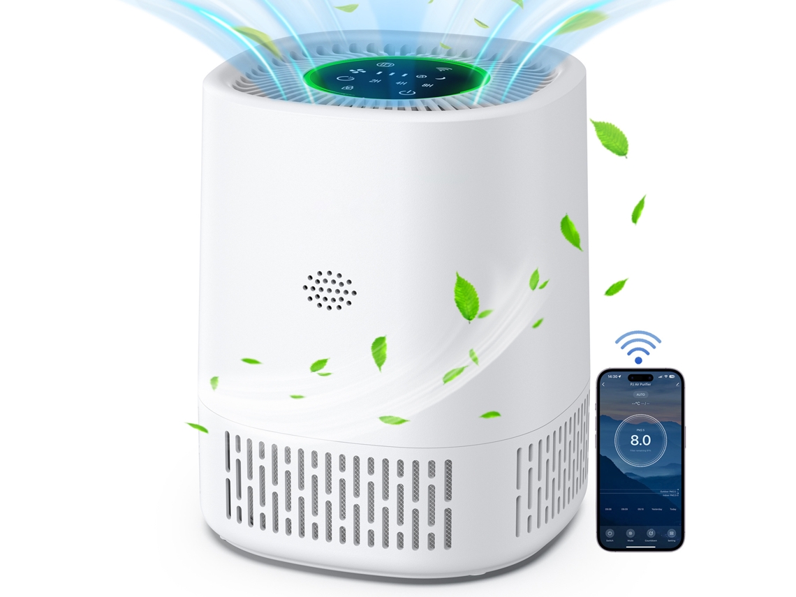 Purificador de Ar CZHHMART Wi-Fi, App, Filtro HEPA H13, 3 Velocidades, Modo Sono, Trava Crianças
