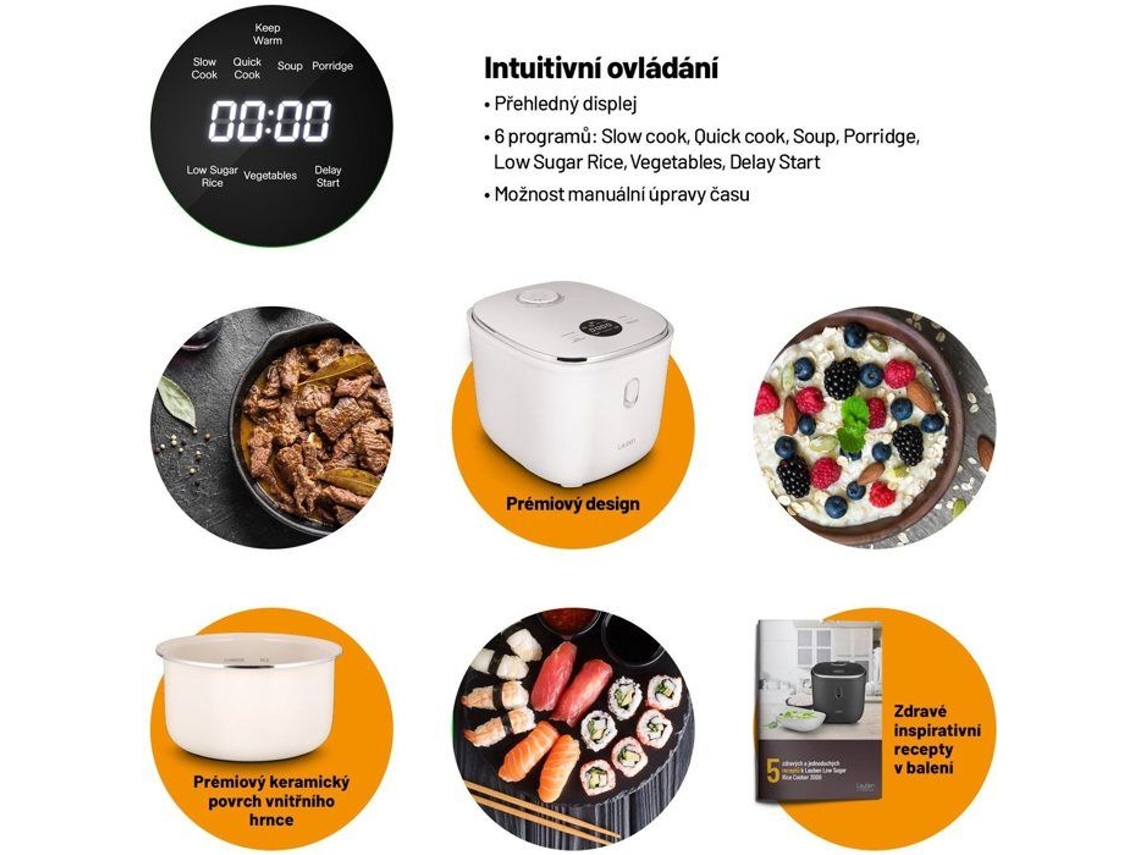 Cooker De Arroz Com Baixo Teor De Açúcar Lauben 3000wt
