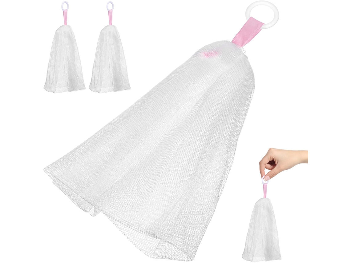 Conjunto de 3 saquinhos para sabonete facial feitos de PE, resistentes e práticos para armazenamento.