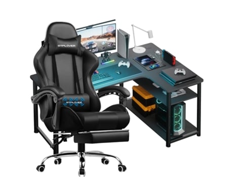 Conjunto De Cadeira Gamer Mesa Gamer Em Forma De L, Mesa Gamer E Cadeira Para Computador Gtplayercomhoma