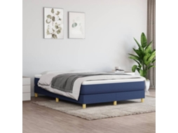Vidaxl Cama Com Molas/colchão 140x200 Cm Tecido Azul