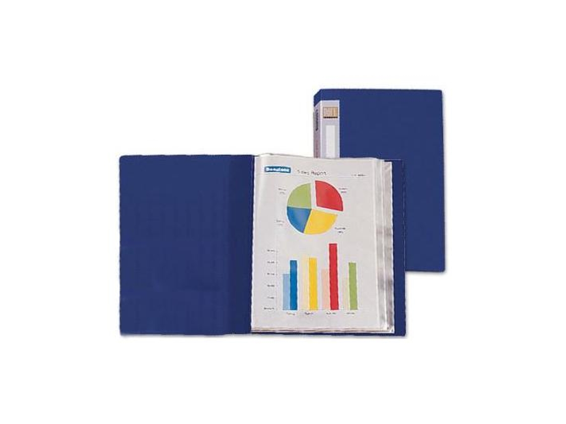 Capa Catálogo A4 80 Bolsas Polipropileno Azul Lombada Personalizável
