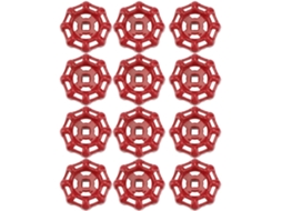 Conjunto de 12 Puxadores de Válvula em Ferro Fundido Vermelho, com Roda de Parada Resistente À Corrosão e Design Decorativo. SFUSHOS