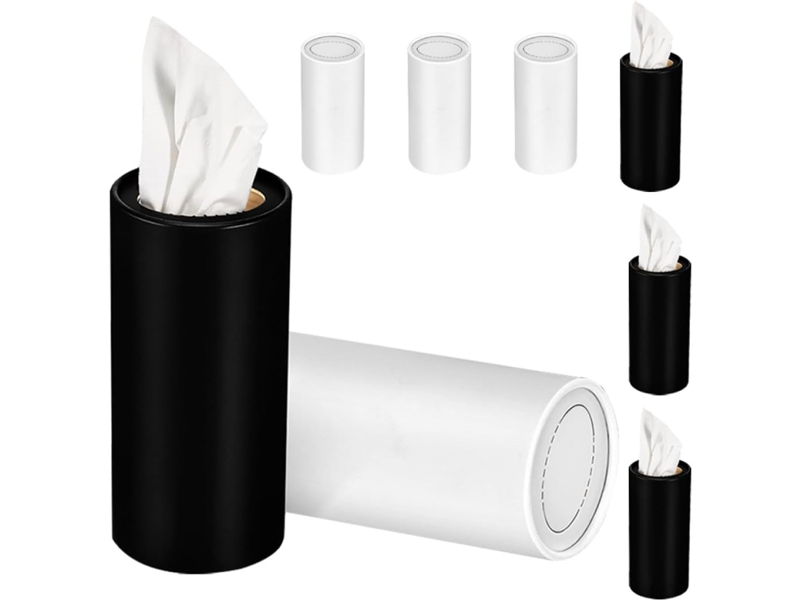 Conjunto De 8 Dispensadores Cilíndricos Papel Para Carro,feitos Natural,porta-toalhas...