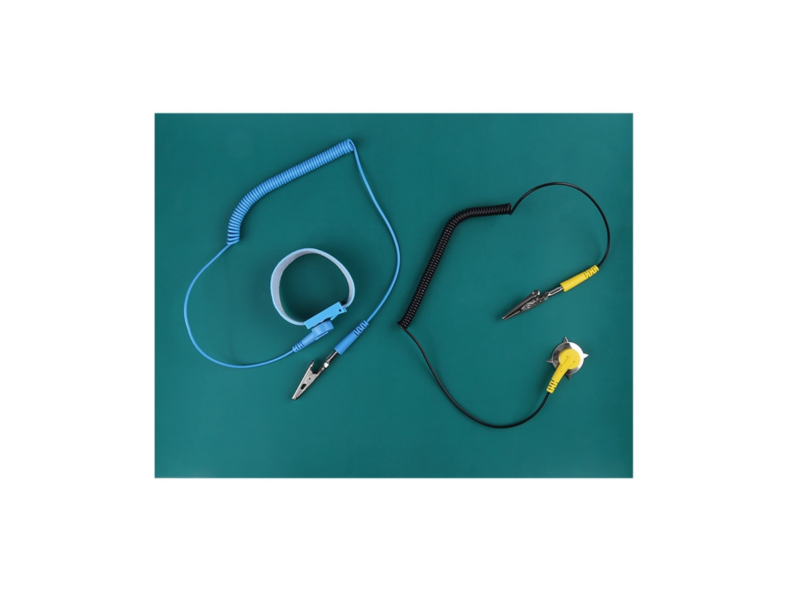 Conjunto de Pulseira e Tapete Antiestático com Cabo de Terra para Reparo de Telefones