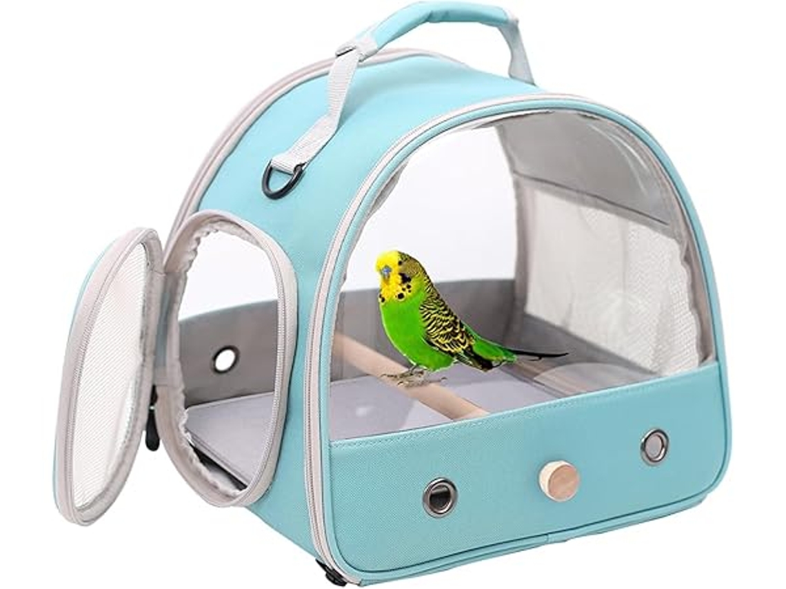Gaiola Portátil para Aves de Pequeno Porte, com Almofada e Poleiro de Madeira, Adequado para Papagaios, Ergonômico, Uso Diário STELASPLEN