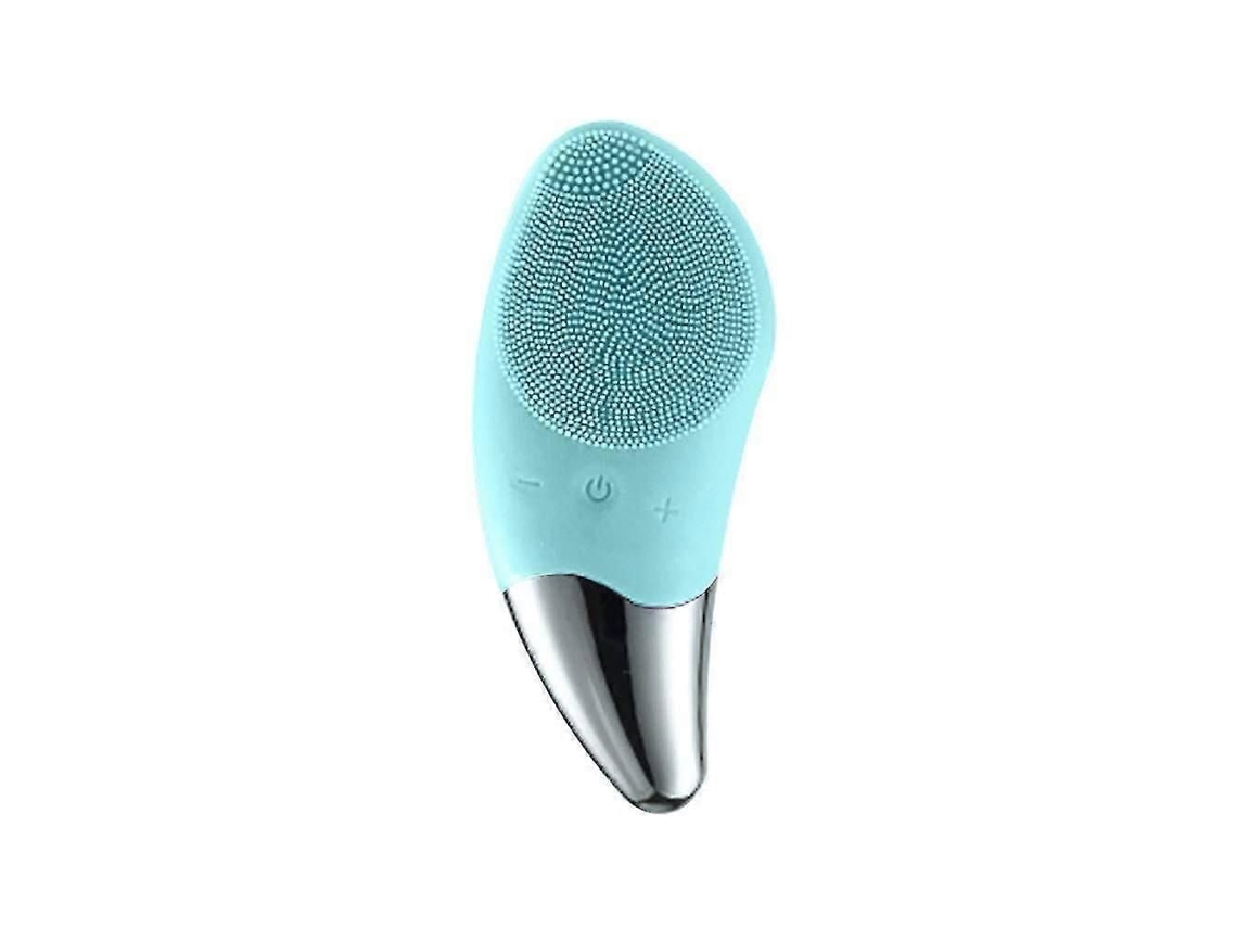 Cepillo de Limpeza Facial Sônico Elétrico, Masajeador Silicone Impermeável Recarregável, Verde GOKOCO