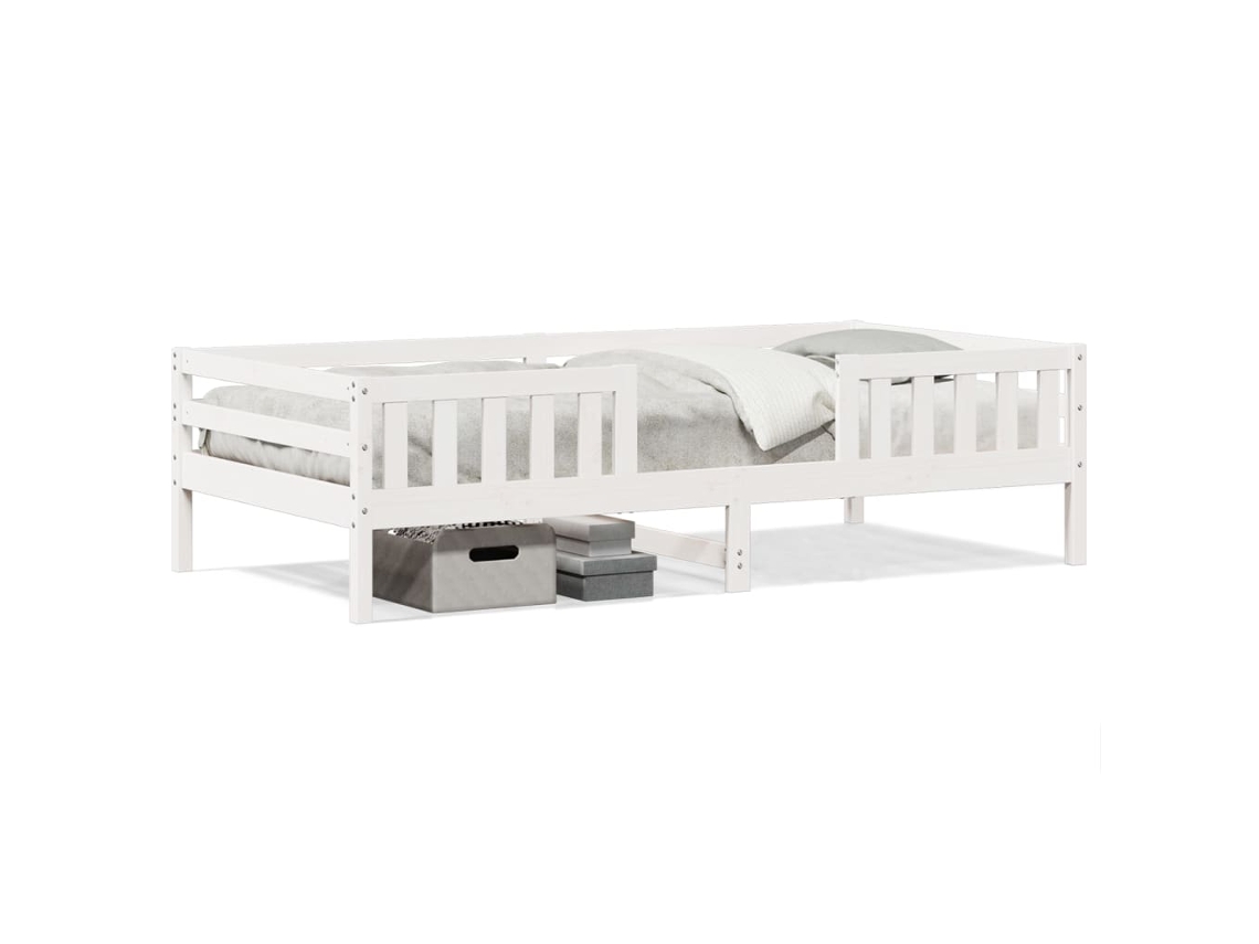 Bed Frame, Bed Frames Vidaxl Branco Madeira De Pinho (90 X 200 Cm)