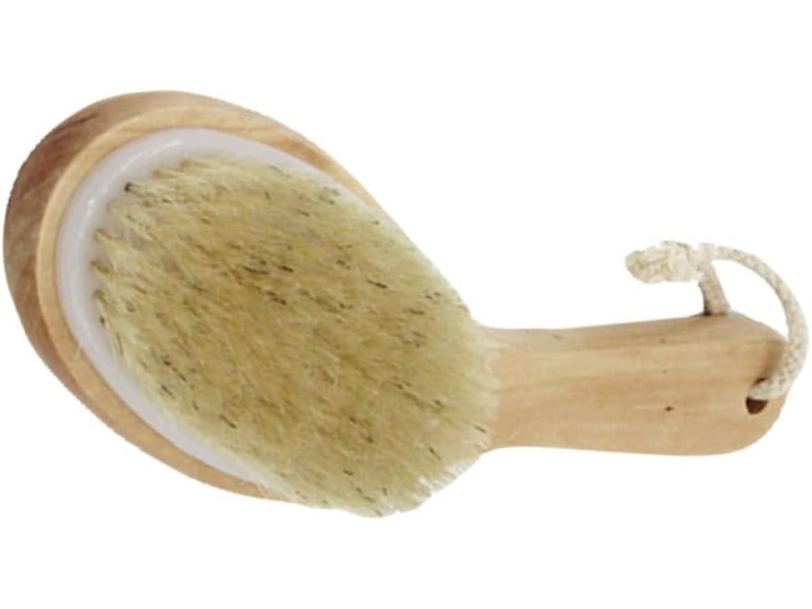 Escova De Banho Corporal Com Cerdas Naturais Javali E Cabo Madeira, Esfoliante Para Massagem E Limpeza Das Costas Pernas
