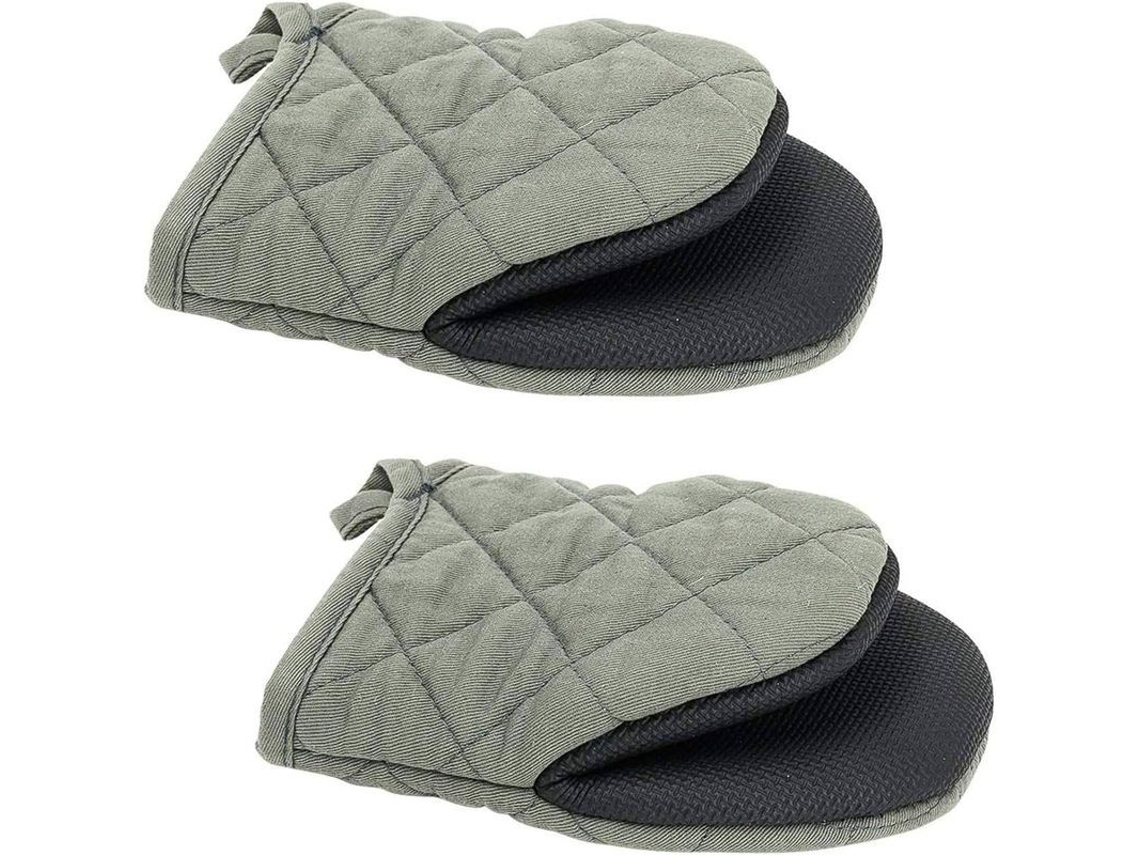 Luvas De Forno Resistentes Ao Calor, Antideslizantes De Neopreno Para Cozinhar, Assar E Churrasco, 2 Unidades, Cor Cinza