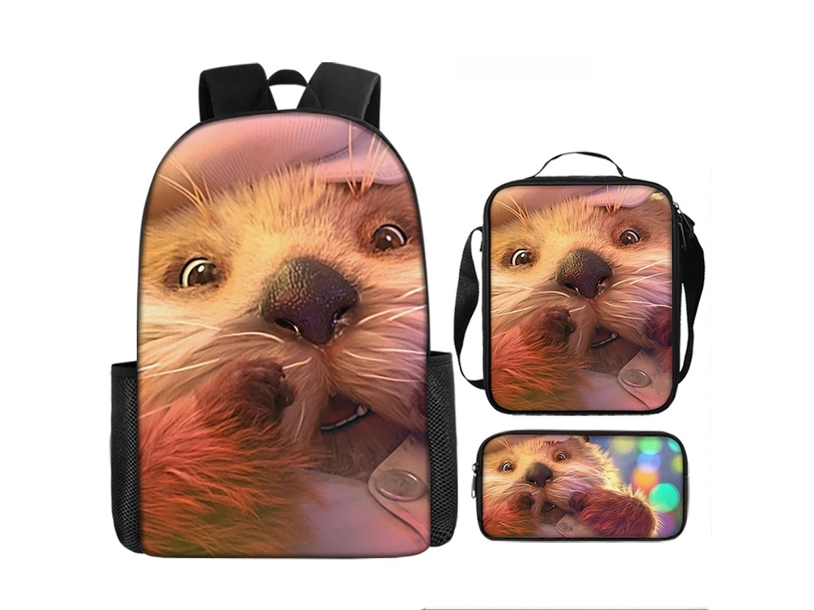Mochila De Estudante 17 Polegadas - Conjunto 3 Peças Com Estojo E Lancheira Ideal Para Escola (estilo E)