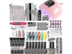 Kit de Nail Art com Lâmpada Uv/led, Secador Unhas, Conjunto Unhas Artificiais, Esmalte em Gel, Ferra Mentas para GOKOCO