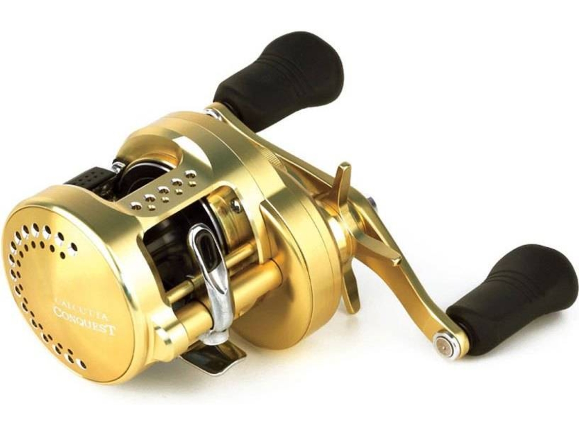 Carreto SHIMANO Molinete Baitcasting Calcutta Conquest 201A Amarelo (Baitcasting)