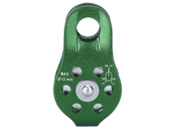 Polia de Alumínio Reforçada para Corda Única, Escalada, Verde AQUAFORGE