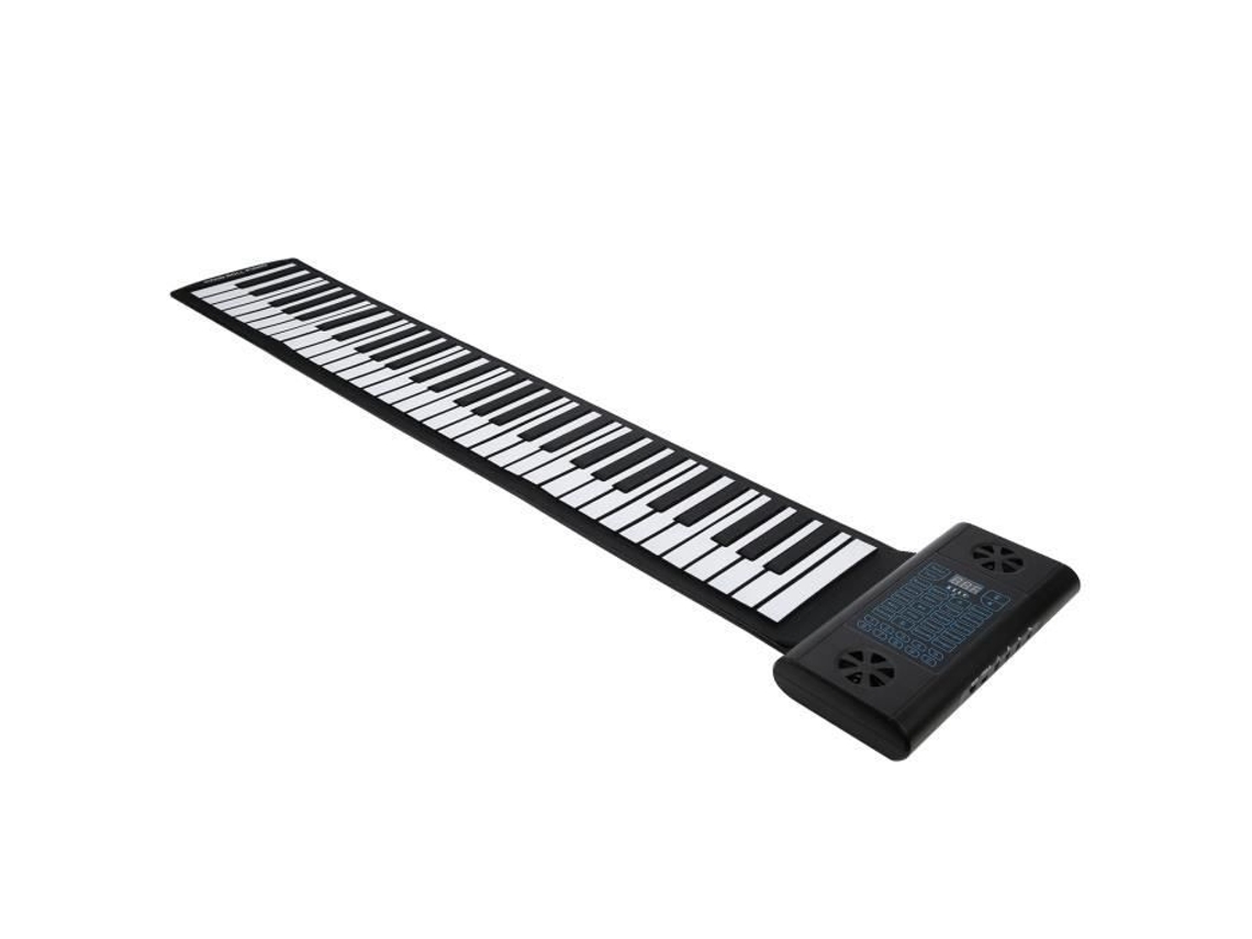 Teclado Dobrável Piano Teclado Macio Piano 61 Teclas de Enrolar de Silicone Alto-Falantes Bluetooth Recarregáveis Duplos