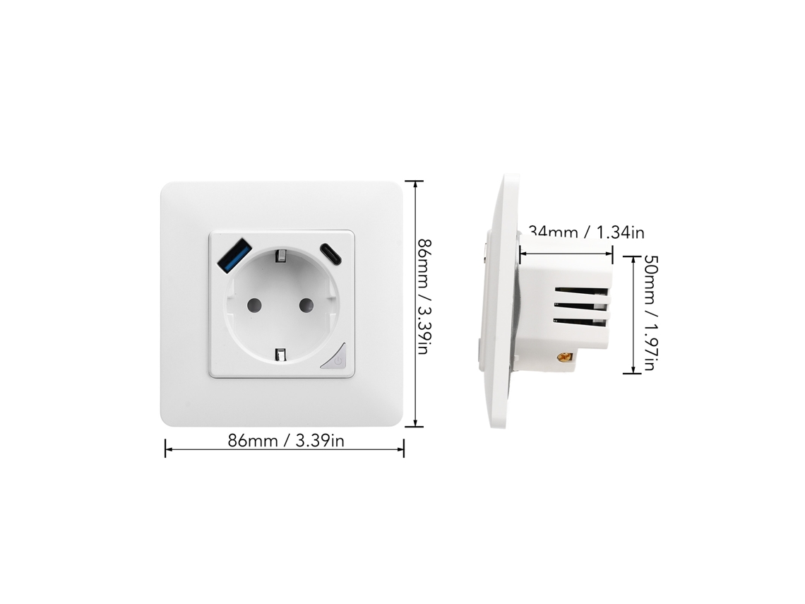 Laxiscreed Tomada Inteligente Wifi Com Controlo Remoto Via App Para Casa Conectada
