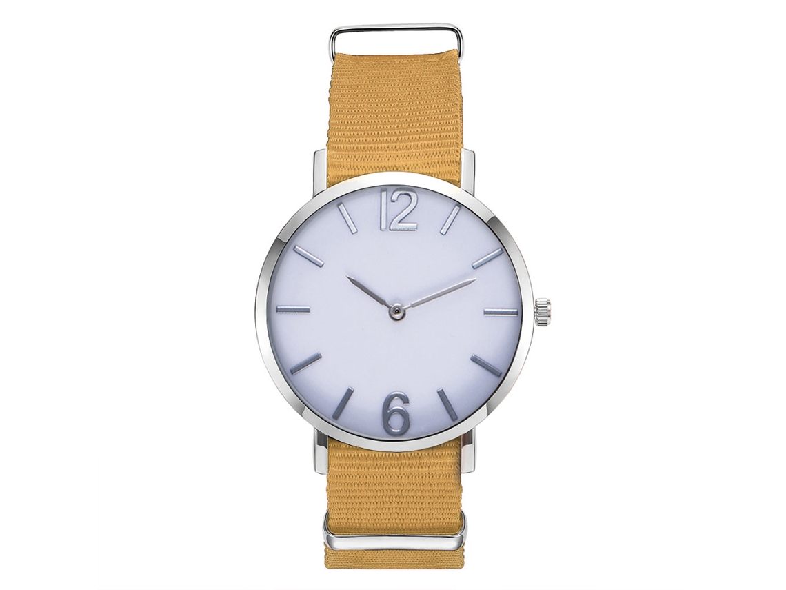 Reloj De Cuarzo Para Hombre Con Correa De Nylon Casual Elegante Rojo