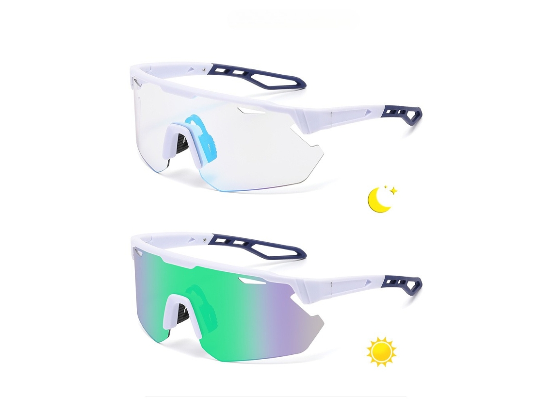 Óculos de Sol para Ciclismo, Óculos de Sol Fotocromáticos para Homens e Mulheres, Proteção Uv, 1 Unidade Verde Claro SIURN