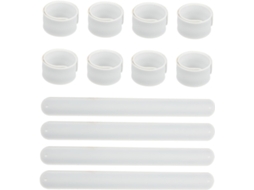 Conjunto de 12 Pulseiras de Silicone Brancas com Fecho de Pressão CHABERLU