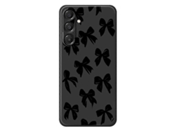 Capa Traseira De Tpu Preta Com Estampa De Laço E Bordas Retas Para Samsung Galaxy A16 5g 4g