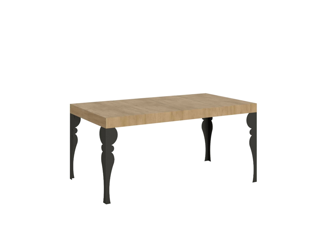 Mesa Extensível Paxon Premium 120/380x90 Cm Carvalho Natural Com Pés Antracite Itamoby