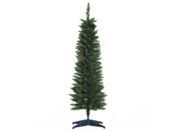 Árvore de Natal Artificial Estreita de 150 Cm com 294 Galhos e Base Destacável Verde Fácil de Montar Ge