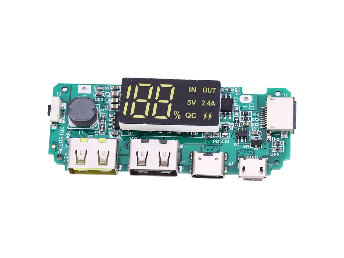 Placa de Carga de Baterias 18650 4pcs com Usb Doble 5v 2.4a Proteção