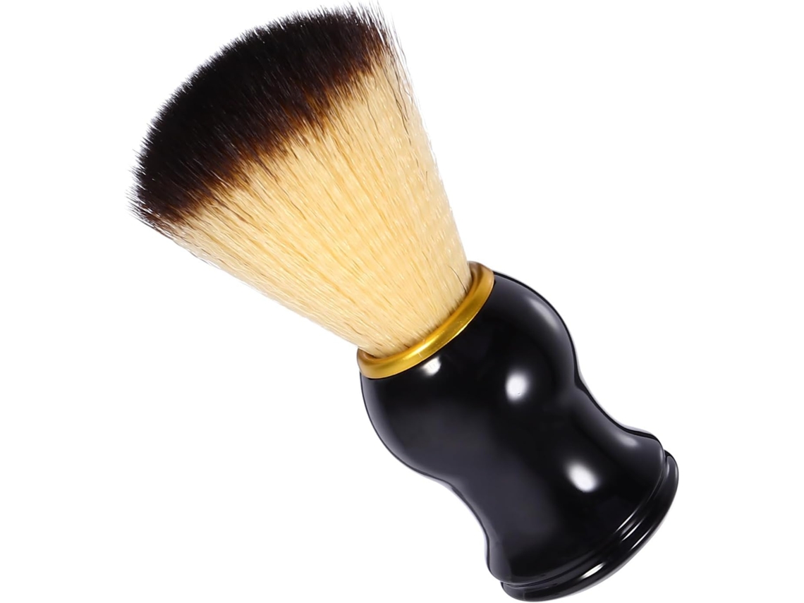 Escova Portátil Para Bigode Em Material Sintético Com Cabo De Madeira Para Barbear.
