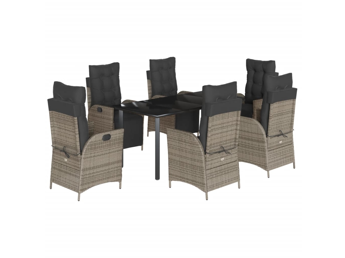 Garden Dining Set, Garden Dining Sets Vidaxl Cinzeto Rattan / Vime (160 Cm Table Length)