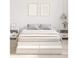Vidaxl Estrado De Cama Com Arrumação Com Gaveta Branco 160 Cm