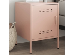 Vidaxl Mesa De Cabeceira 36x39x50,5 Cm Aço Rosa