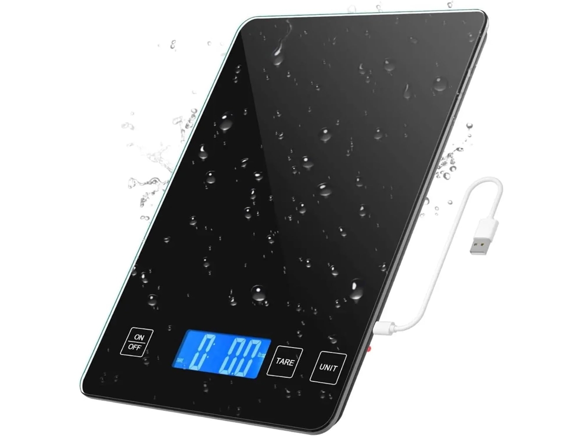 Balança De Cozinha Digital, Balança Alimentos De 1g A 10kg, Plataforma De Vidro Temperado À Prova D Água, Balança