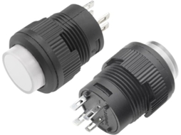 1-interruptor De Botão Com Intertravamento 16mm E Travamento Automático Iluminação Led Branca, 4 Pinos, R16-503