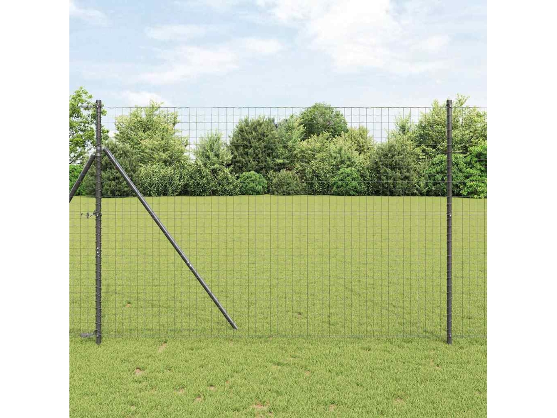 Vidaxl Fixação De Solo Para Cercas Euro 10 X 1,6 M Cinzento Malha