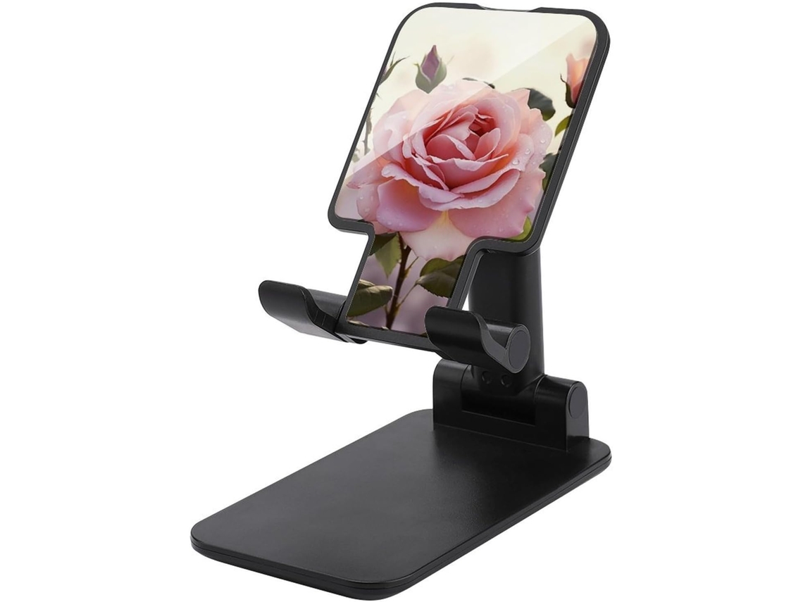 Suporte Dobrável E Ajustável Para Celular Rose, Compatível Com Smartphones, Leitores Digitais E Tablets, Ideal Para