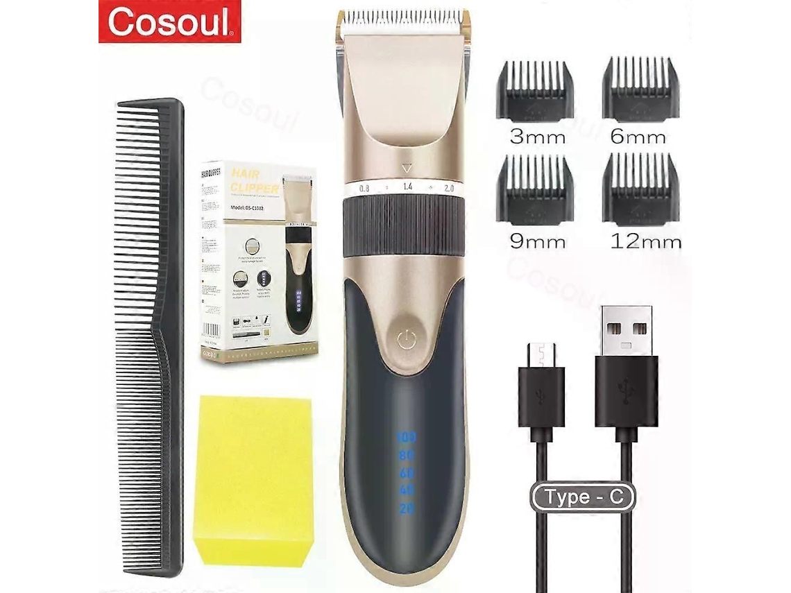 Máquina De Cortar Cabelo Elétrica Para Barbeiros, Aparador De Cabelo Para Homens, Adultos E Crianças, Sem Fio E Recarregável, Profissional