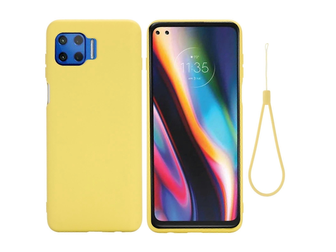 Capa Protetora De Silicone Líquido De Cor Sólida À Prova De Quedas E Com Cobertura Total Para Motorola Moto G 5g Plus