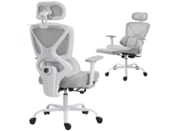 Cadeira De Escritório Ergonómica, Cadeira De Escritório Avec Soutien Lombaire Dynamique Adaptatif, 73x75x120-128cm, Cinzento