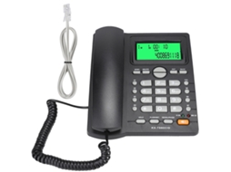 Telefone fixo Mali com identificação de chamadas, sem bateria, preto
