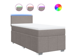 Box Spring Bed, Box Spring Beds Vidaxl Cinzento-acastanhado Tecido (100 X 200 Cm)