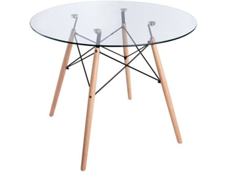 Mesa de Refeição DUDECO Oslo (Transparente - Madeira - 120x73 cm)