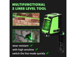 Nivel Laser 2 Líneas Auto-nivelación 3° Herramienta Niveladora Con Alarma Luz Sonido