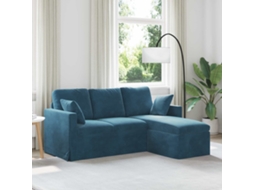 Vidaxl Sofá Azul 178 X 134 X 80 Cm Veludo