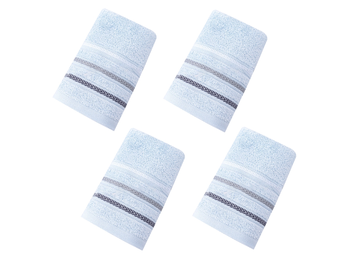 Conjunto de Toalha NEVEANCE Mão Banheiro Ultra Macias Altamente Algodão Azul - 4pcs (Tamanho Único)