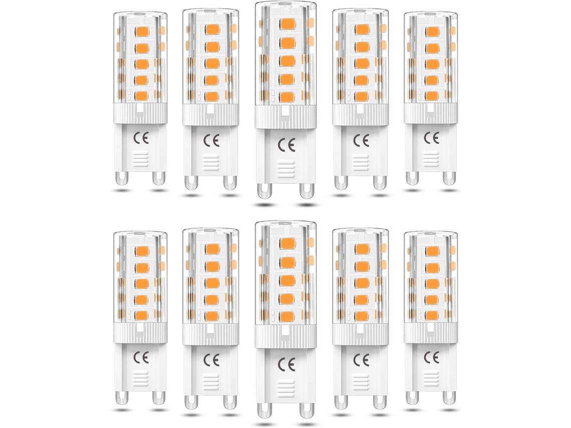 Lâmpada Led, 10 Unidades, Base G9, 3w, 50w, Ac110/220v, 3000k, Para Uso Residencial, Comercial Ou Substituição De Fontes Convencionais